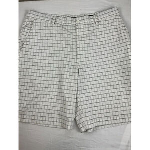 Men’s PGA Tour Performance Golf Shorts Size 36 White Gray Check Outdoor Casual